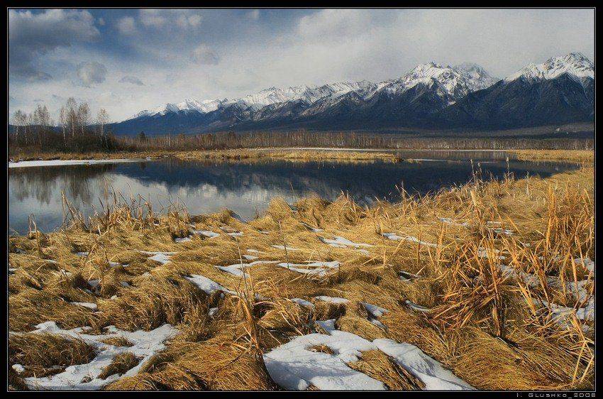 озеро, горы, осень, снег, Игорь Глушко