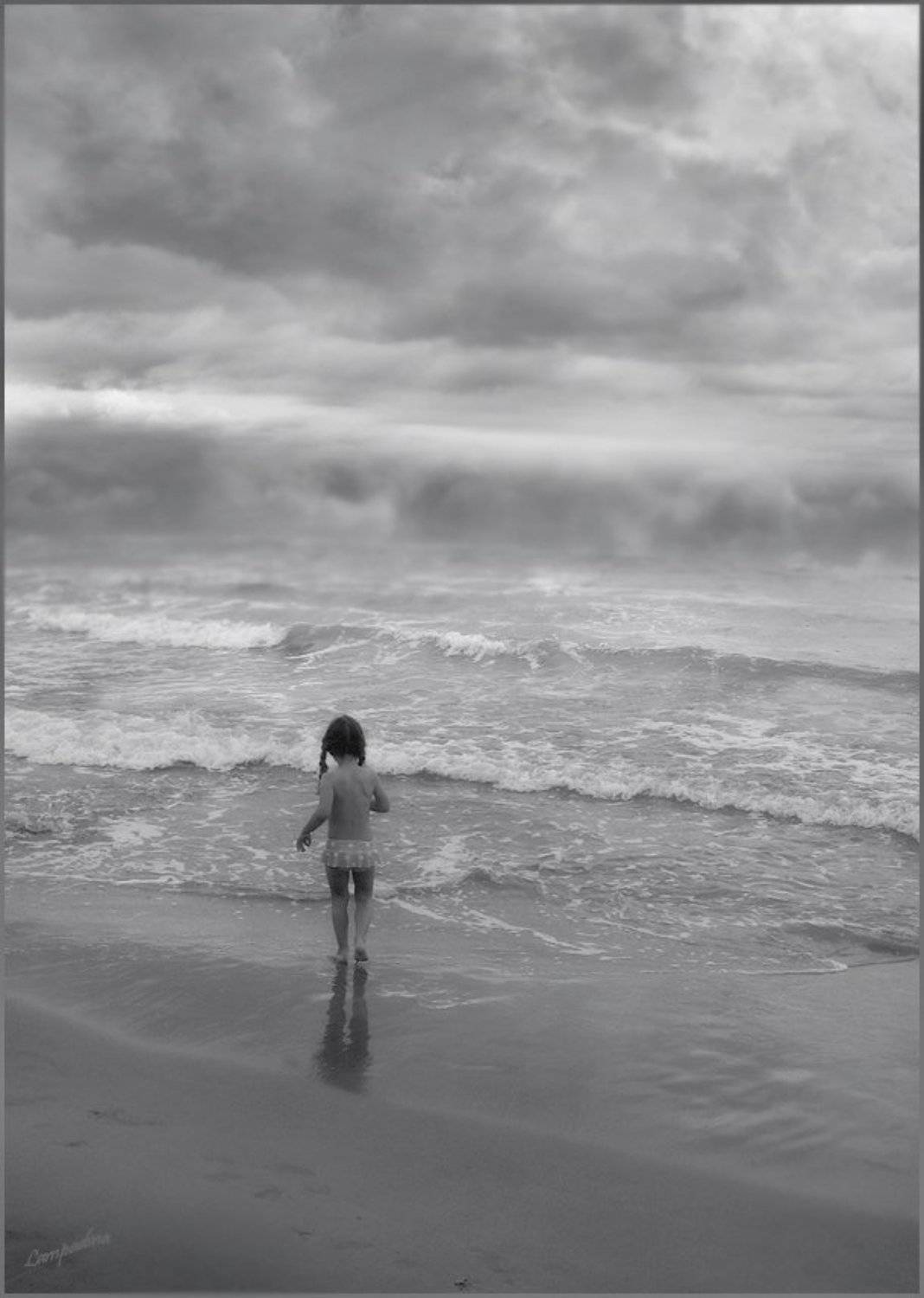 море, ребенок, lampadina