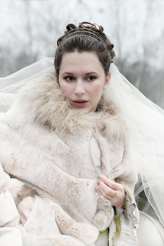 невеста, зима, карета  фото превью