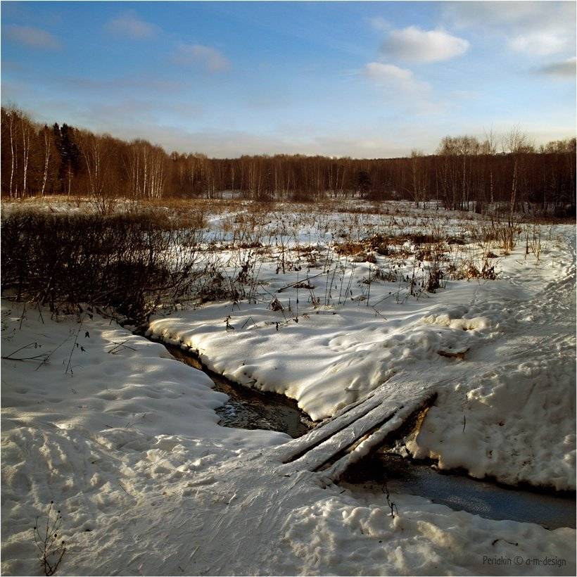 зима, снег, мостки, узкое, Виктор Перякин