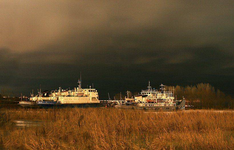 ночь,корабль,река, VTORNIK Эдуард Николаев