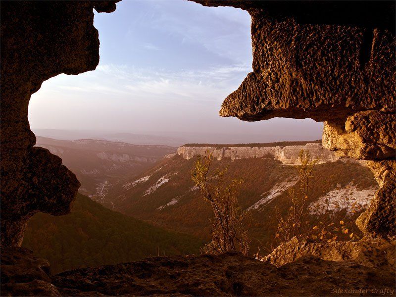 крым, горы, закат,  пещерный город Пещерный город фото превью