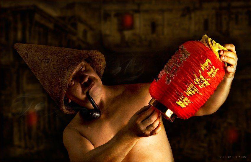 мастер, фонари, старый, городок, ночь, Виктор Перякин