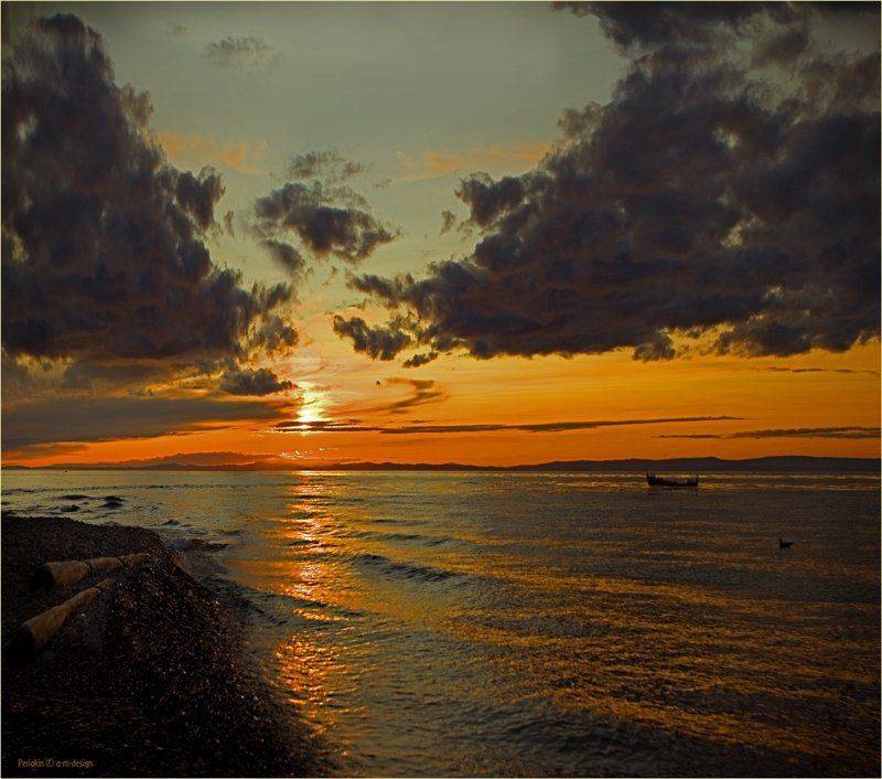 байкал, закат, лето, берег, Виктор Перякин