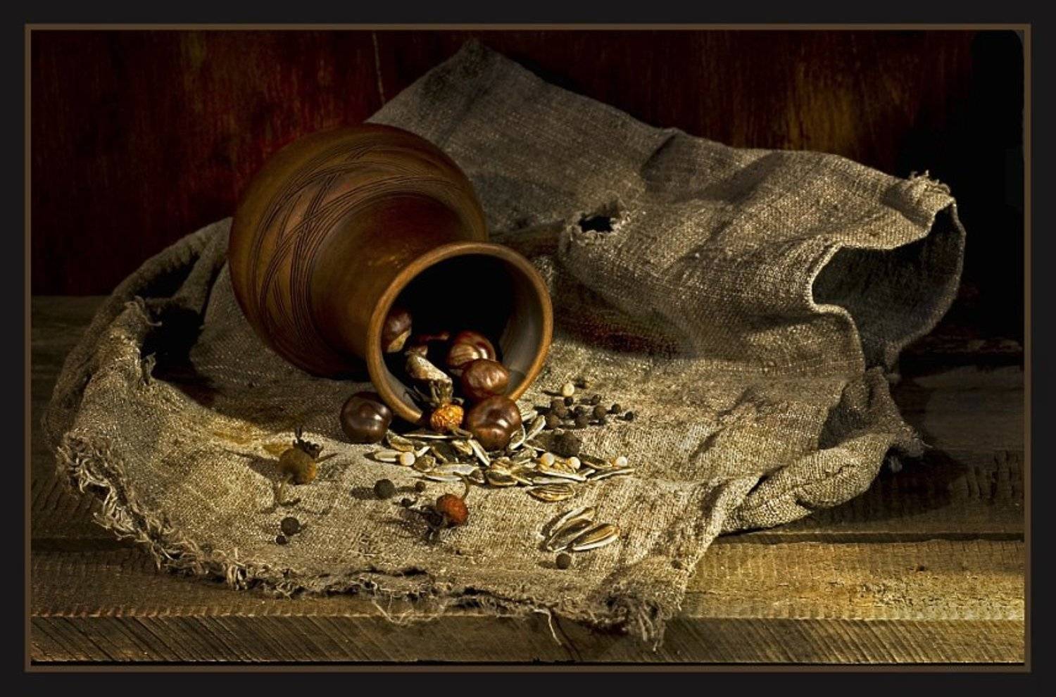 натюрморт, каштан, шиповник, абаджян,, Эдуард Абаджян