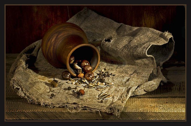 натюрморт, каштан, шиповник, абаджян, Сушняк. фото превью