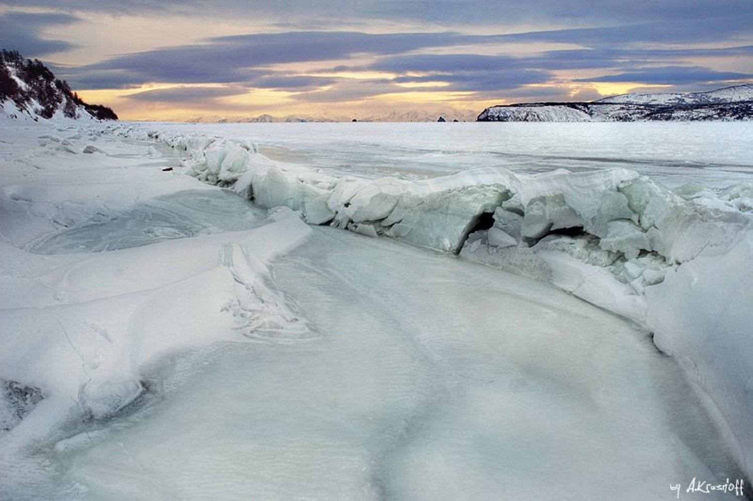 пейзаж, магадан, охотское, море, зима, лёд, A.Krasnoff