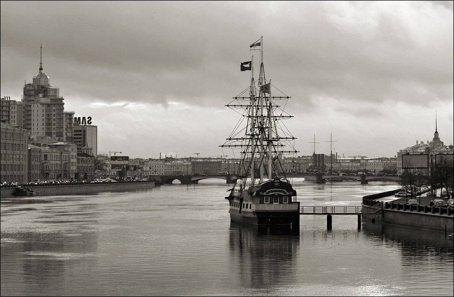 петербург, нева, корабль, парусник, зима, Kirill Shapovalov
