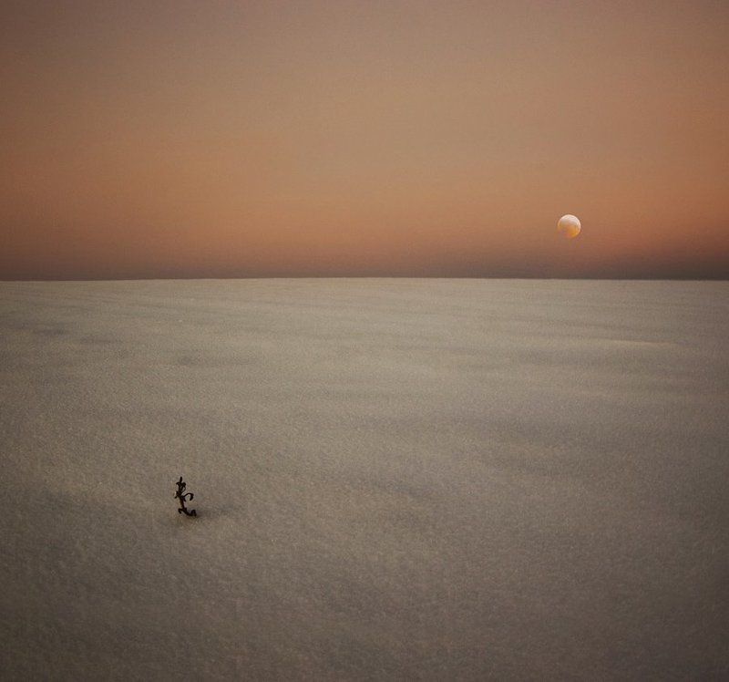 зима, снег, луна Лунный пейзаж. фото превью