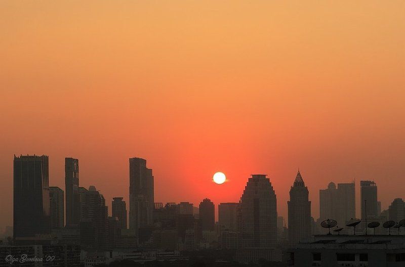 фото, азия, тайланд, закат, город закат фото превью