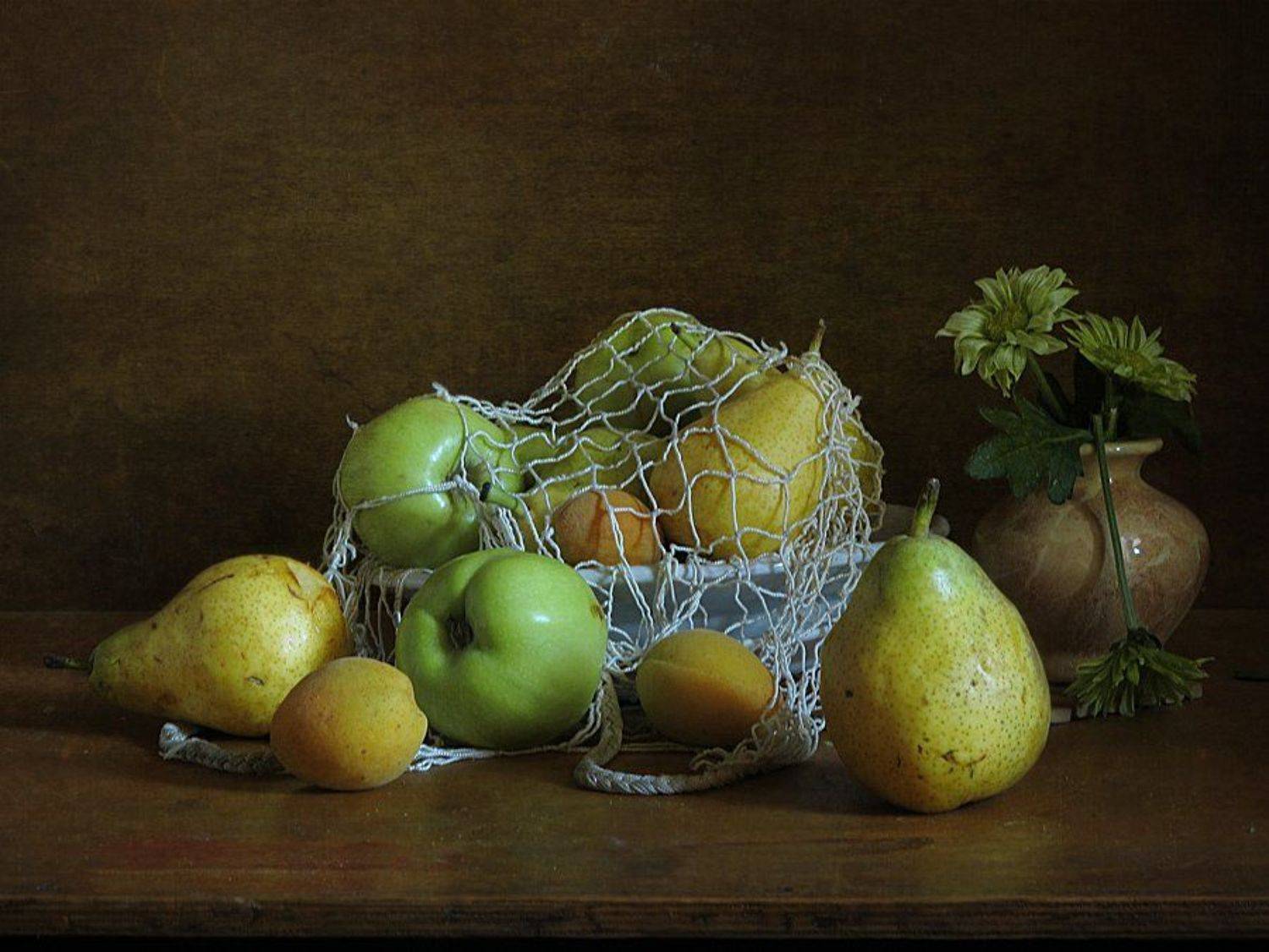 Груши, Натюрморт, Фрукты, Цветок, Яблоки, LudmilaNG