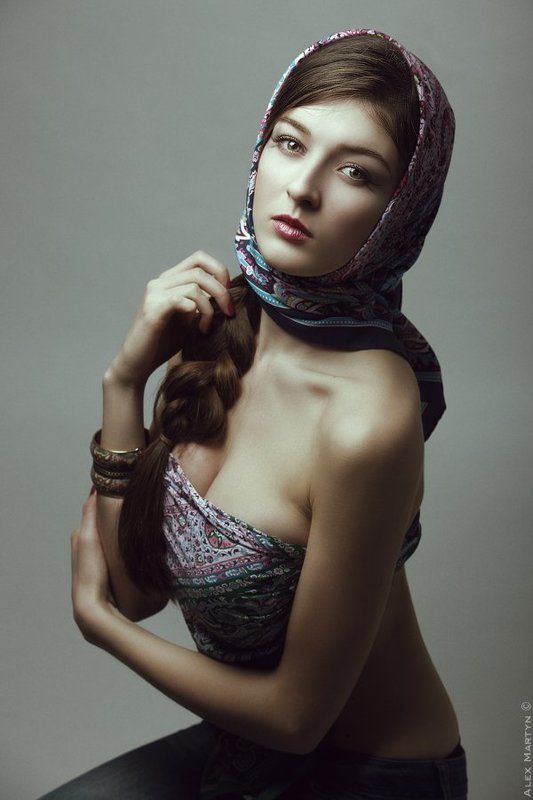 Глаза, Девушка, Коса, Надежда, Ожидание, Платок, Русская *** фото превью