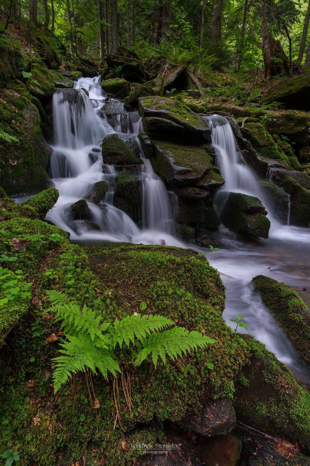 пейзаж водопад вода лес лето ручей landscape waterfall water forest summer stream, Stanislav Yendrek
