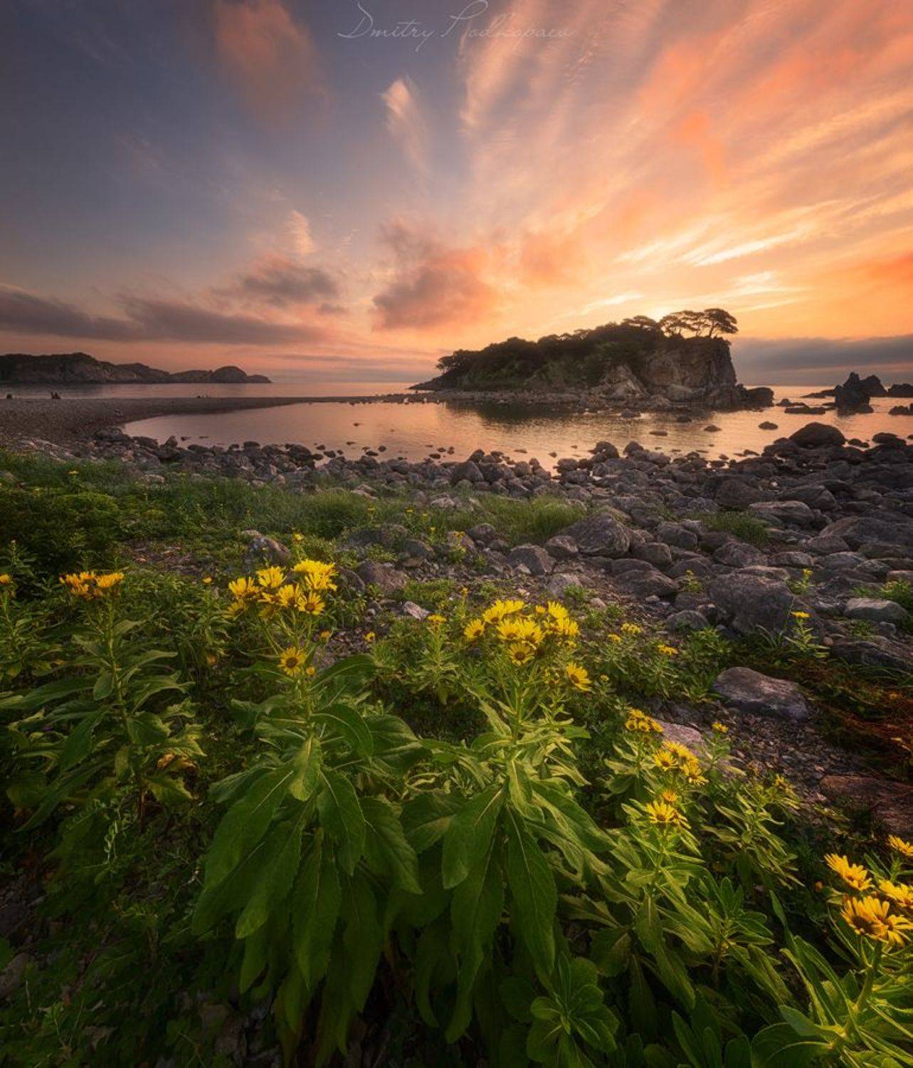 россия,приморский край,хасанский район,бухта орлинка,море,скалы,камни,тучи,свет,трава,дмитрий подкопаев, Дмитрий Подкопаев