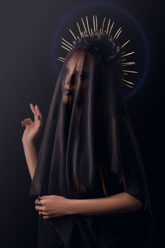 fine art, portrait, female portrait, halloween, dark Темная Дева фото превью