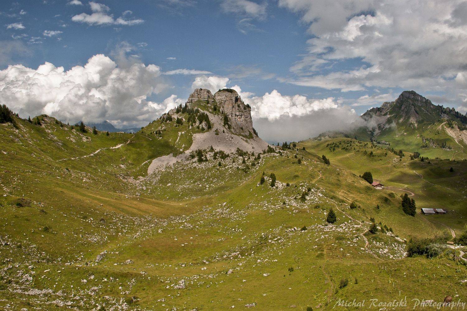 mountains, ,landscape, ,hills, ,valley, ,summer, ,sky, ,clouds, ,swiss, ,holidays, Michal Rozalski