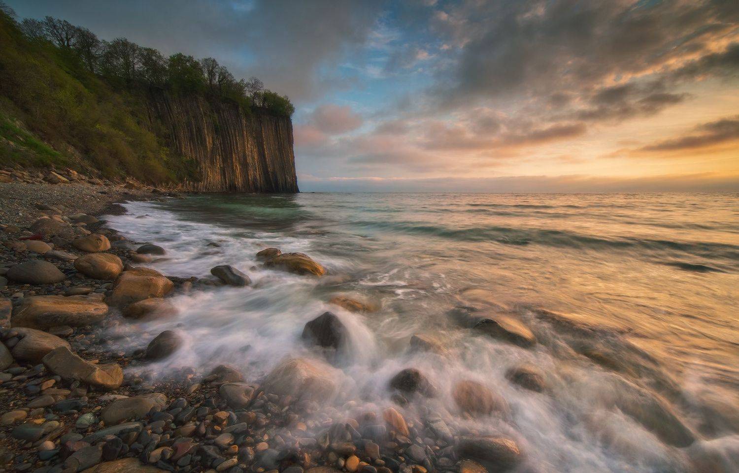 черное море, туапсе, скала киселёва, вечер,закат, Николай Мысливцев