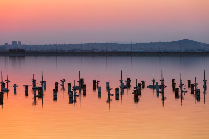 закат, озеро, краски, Баку, Азербайджан Краски заката фото превью