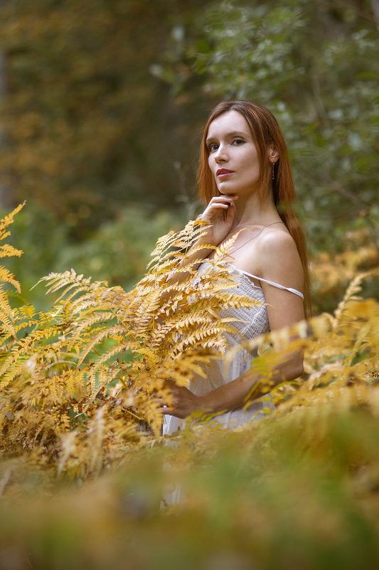 Портрет среди осеннего папоротника фото превью