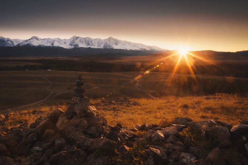 алтай, горныйалтай , курай, пейзаж, горы Последний луч заката фото превью