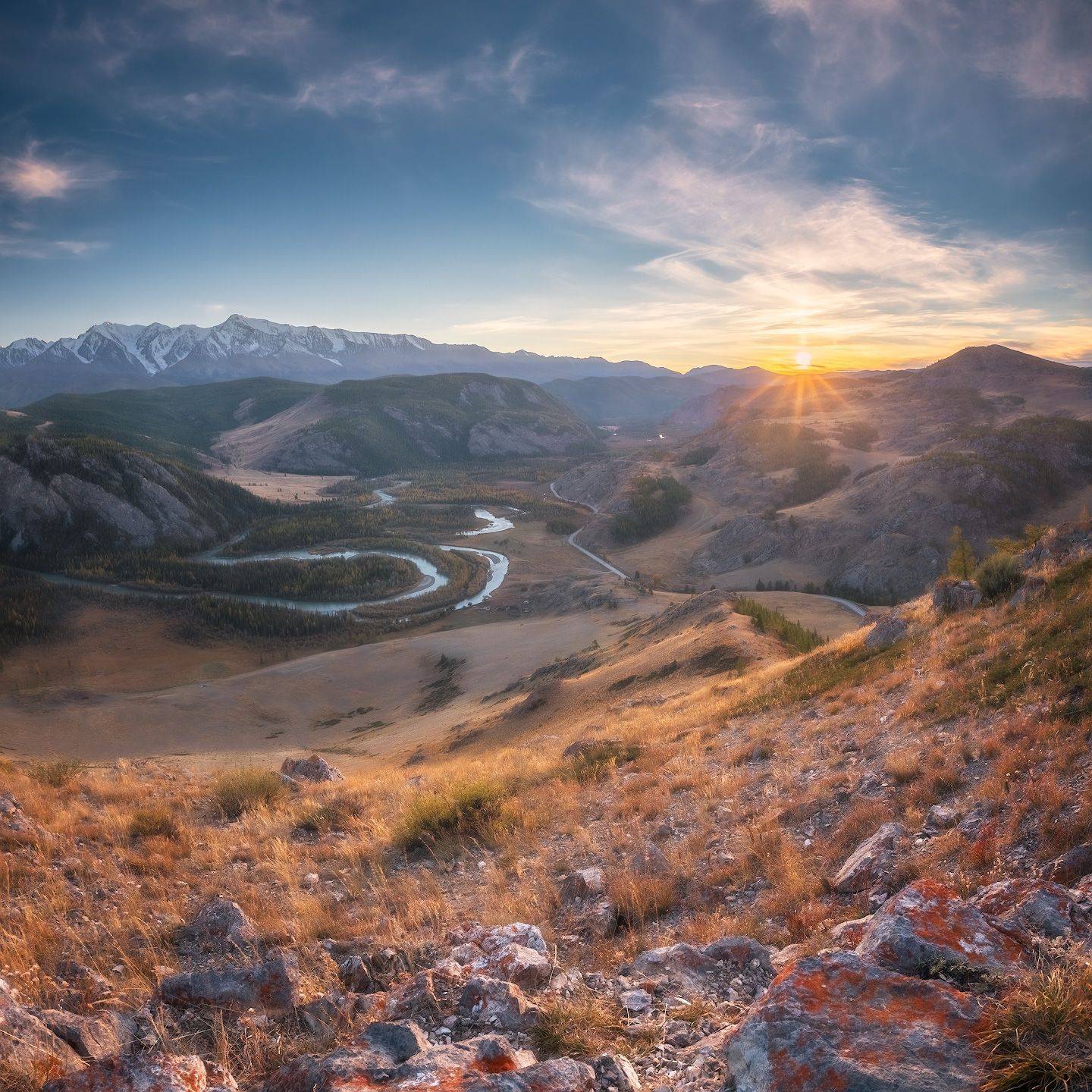 алтай, горы, осень, закат, Алексей Марголин