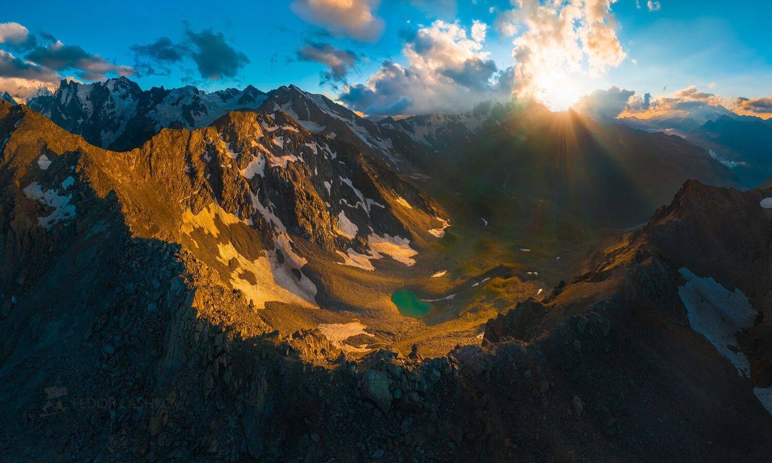северный кавказ, кабардино-балкарская, кавказский хребет, путешествие, юсеньги, горы, приэльбрусье, ледники, суровый, скалы, вершина, закат, освещение, тёмное, небо, облака, озеро, долина, хребет, перевал,, Лашков Фёдор