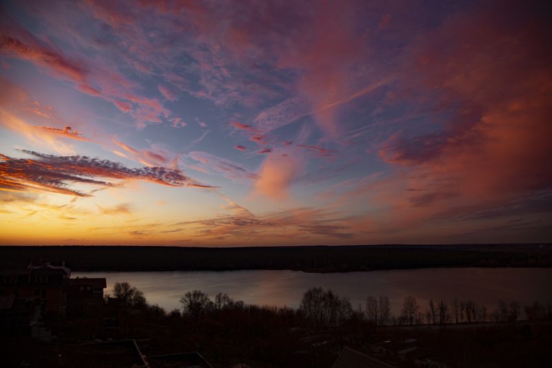 закат, солнце, вечер, калуга На закате фото превью