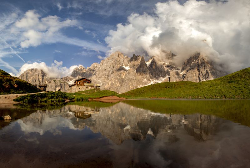 italy, dolomiti, landscape, sunset,  Baita Segantini фото превью