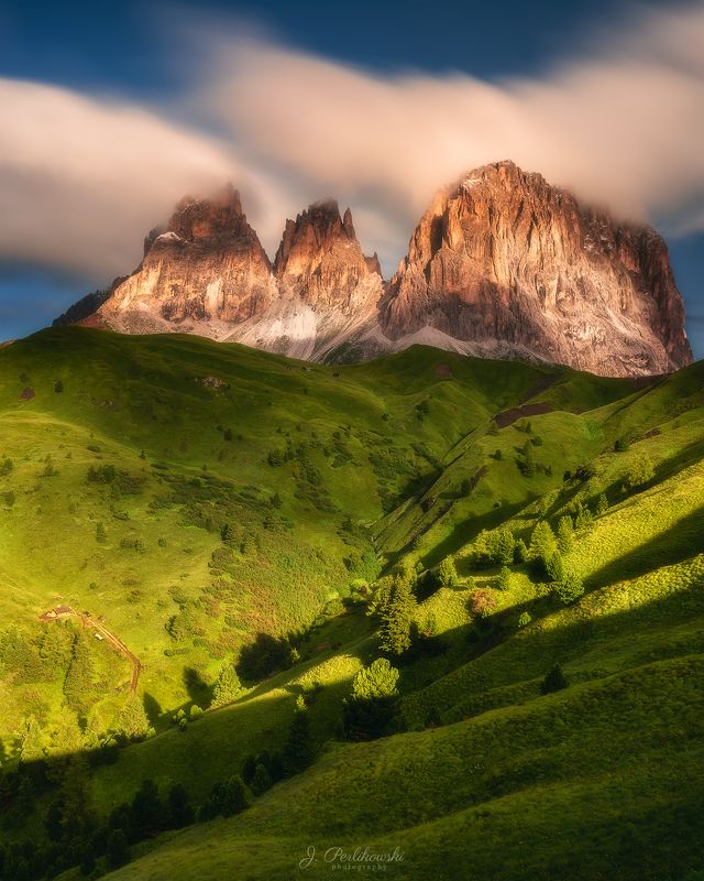 dolomites, alps, mountains, sunrise Sunrise in Dolomites фото превью