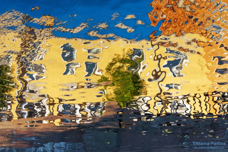 город, петербург, абстракция, акваабстракция, акваграфика, отражение на воде, парейдолия, петербургские акварели, nikon Осеннее сновидение фото превью