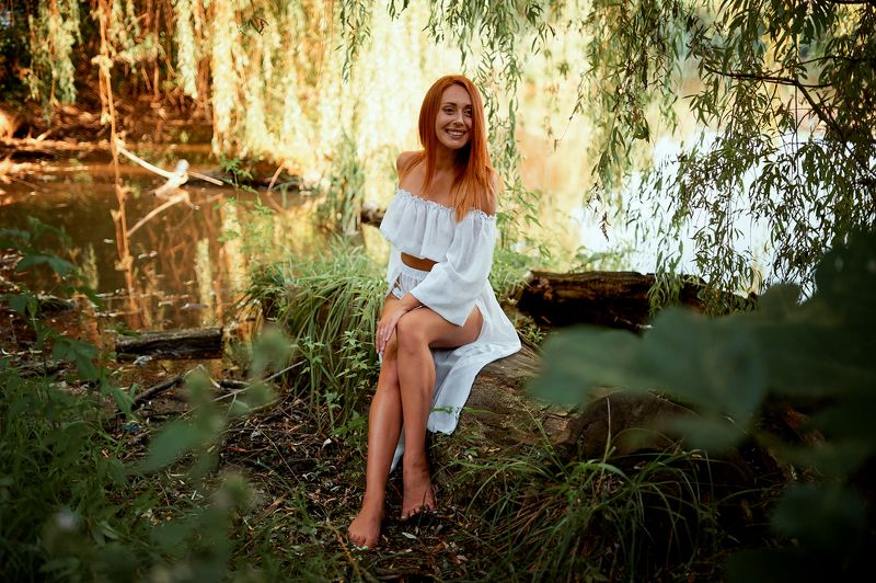 #photo #poltava #Ukraine #girl #water #sumer #evening #walk #redhair #art #photosession? #interesting #sun #sunlight #forest #mood #style Ира фото превью