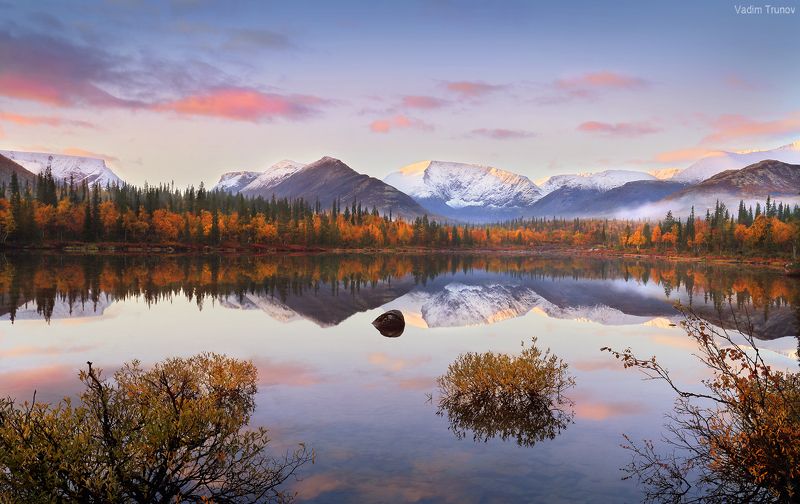 кольский, север, заполярье, хибины Осенний рассвет на Кольском фото превью