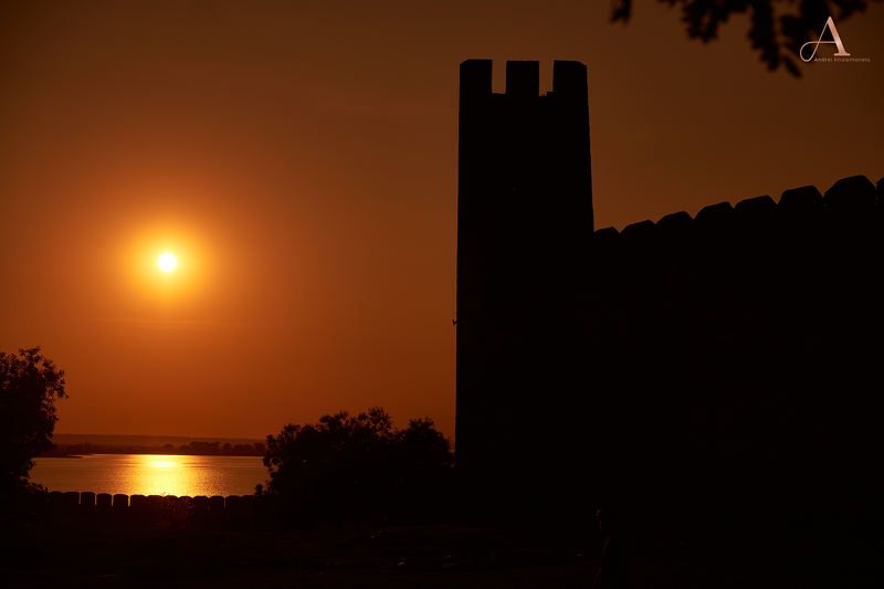 sunset, lake  фото превью