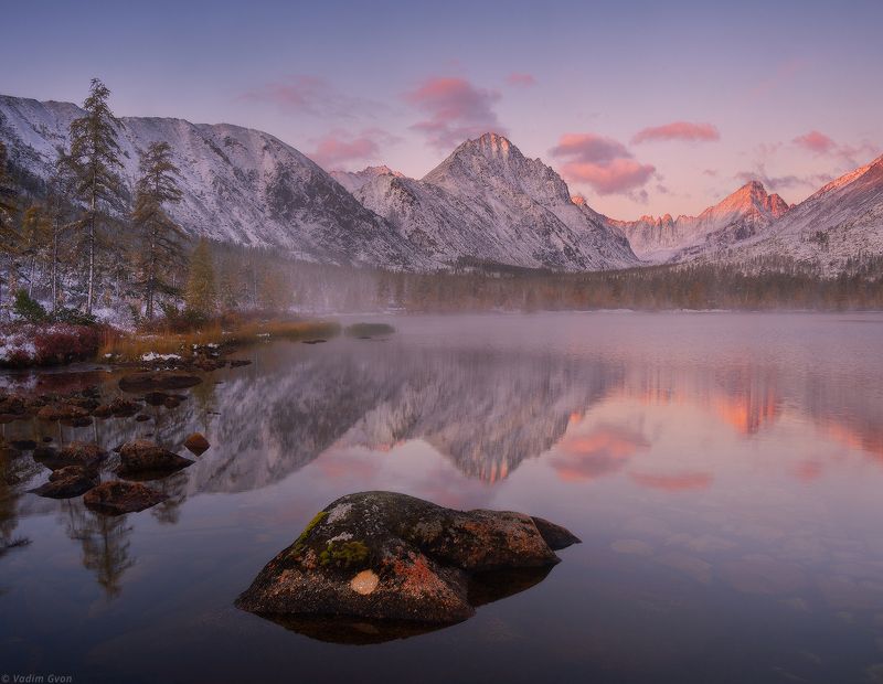 озероджекалондона, озероневидимка, магадан, колыма Нежные краски рассвета фото превью