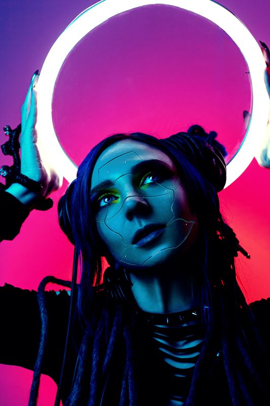 Cyberpunk, portrait, female portrait Киберпанк фото превью