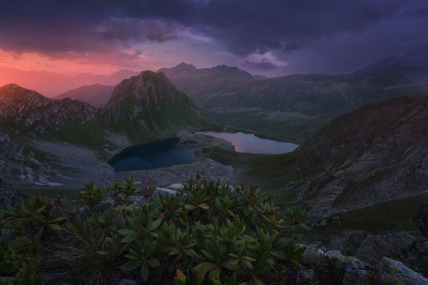 горы, закат, пейзаж, кавказ, загедан, карачаево-черкесия, озера, Александр Дударев