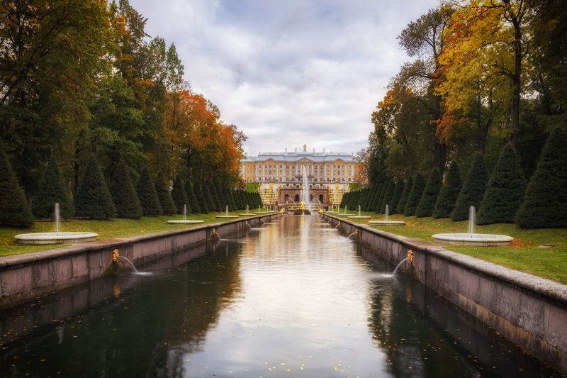 осень, санкт-петербург,петергоф, архитектура, пейзаж Осень в Петергофе фото превью
