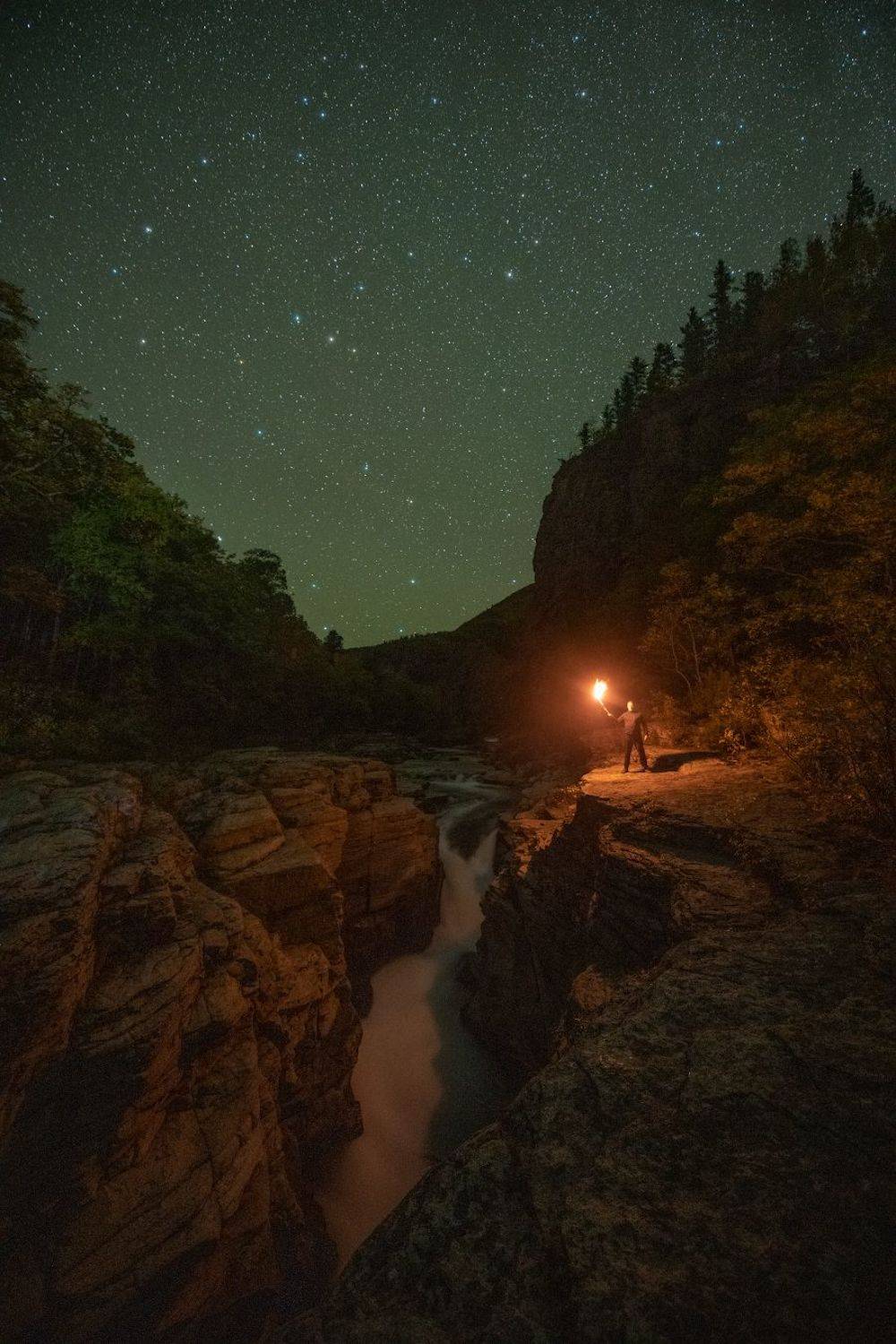 приморский край, водопад, ночь, звёзды, милоградовка, Иван Боровков