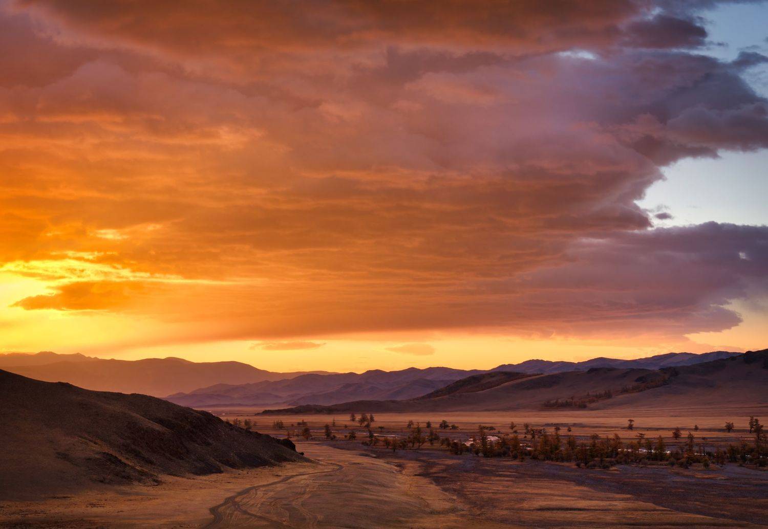 тыва, тува, рассвет, облака, пейзаж, Константин Леонтьев