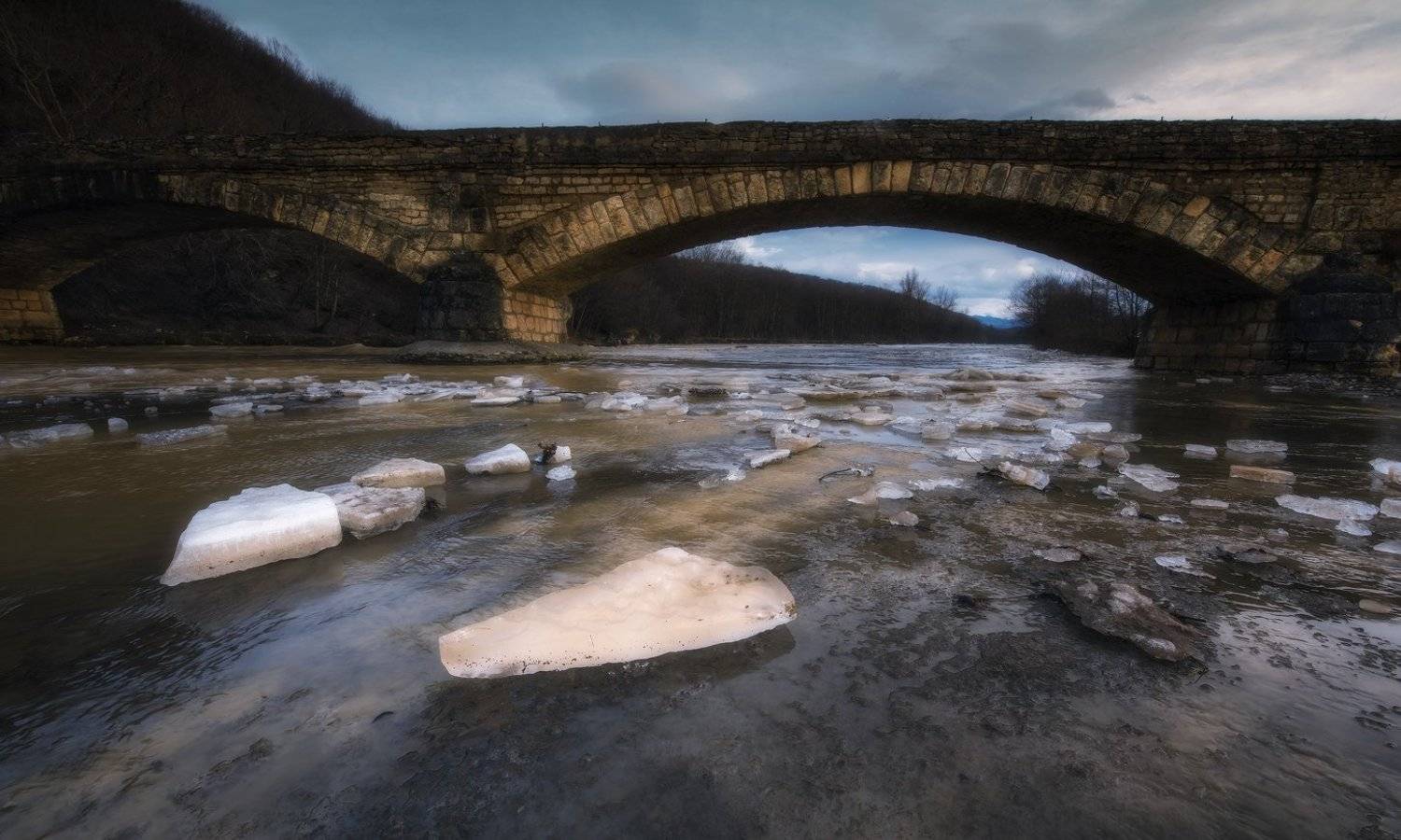 река, дах, мост, январь, ФЁДОР