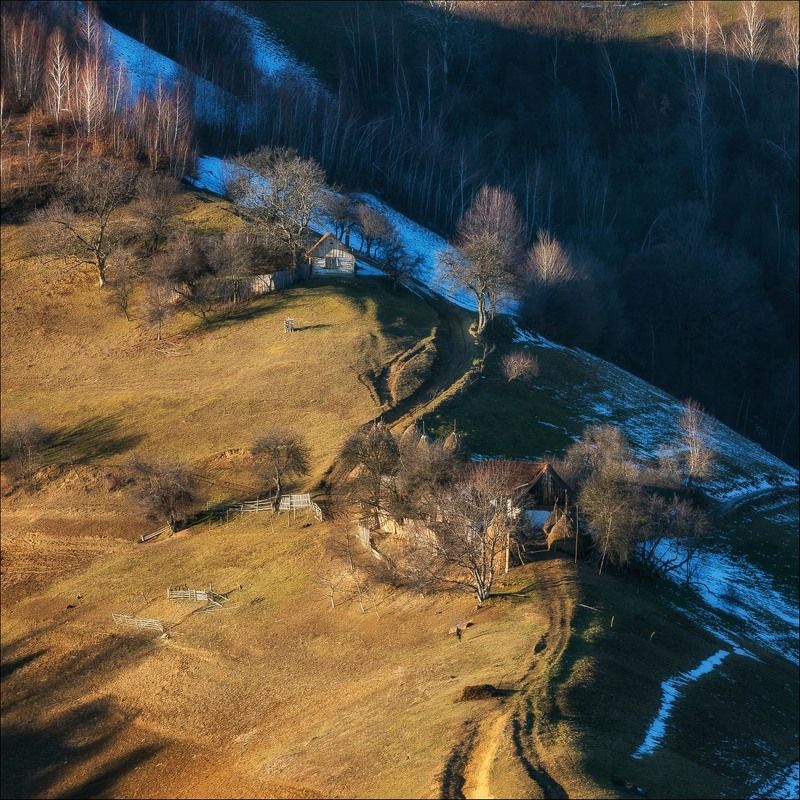 Farm, Landscape, Nature, Romania, Rural Strange winter фото превью