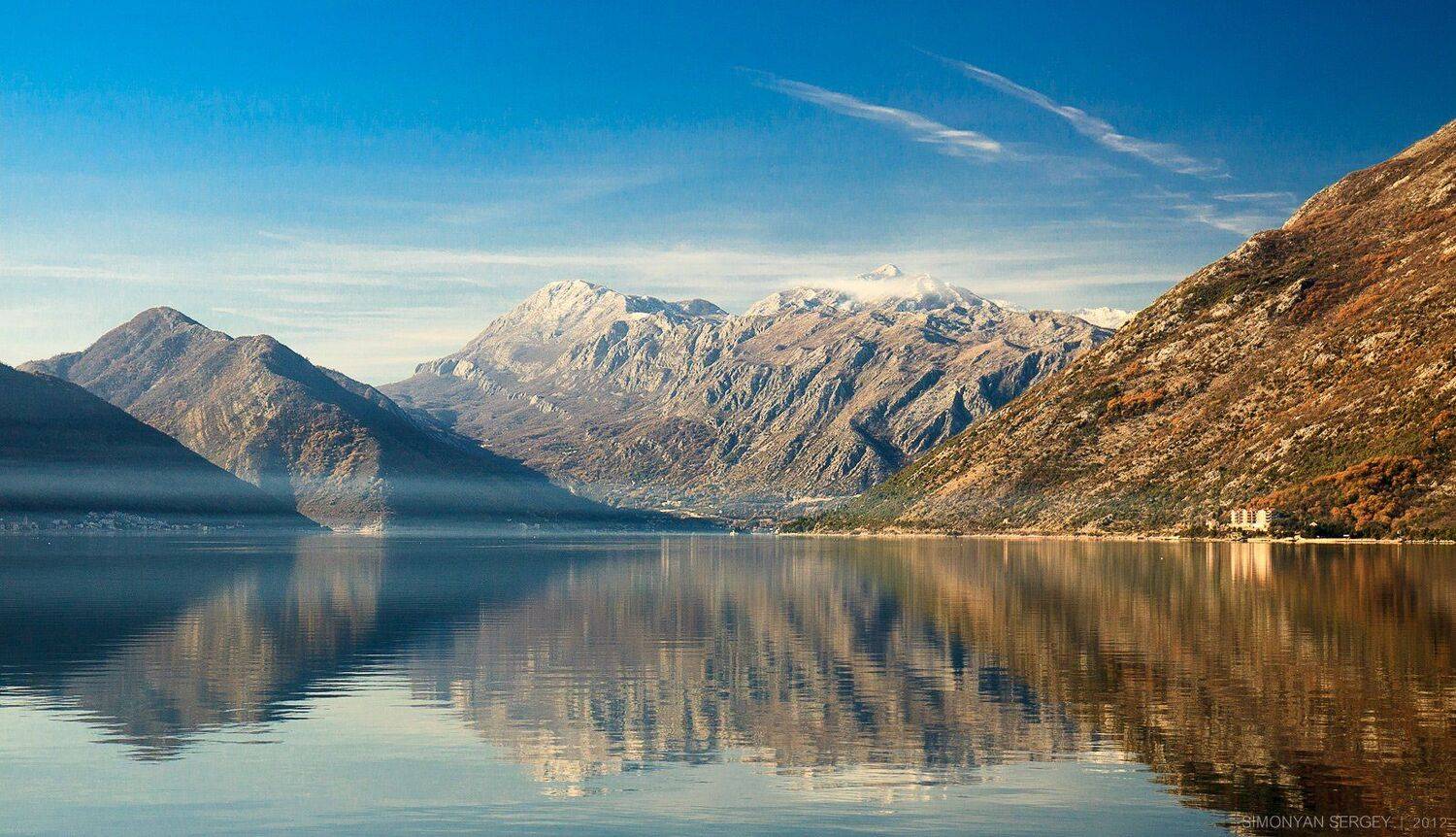 Горы, Европа, Море, Облака, Снег, Черногория, Симонян Сергей
