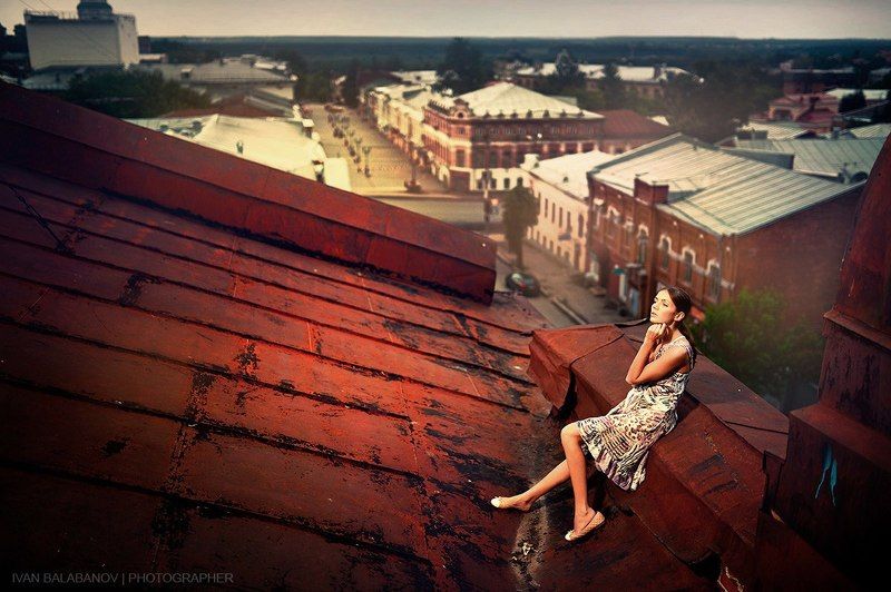 Балабанов, Девушка, Девушка на крыше, Крыша *** фото превью