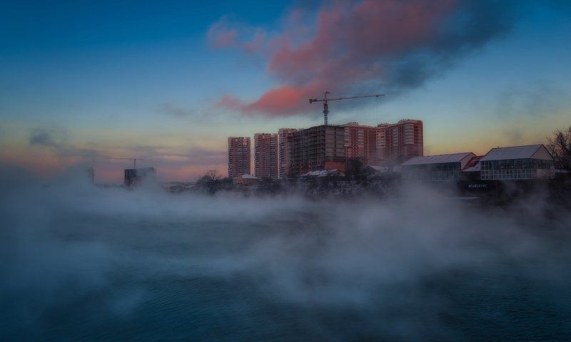 город, утро, рассвет, январь Городские рассветы. фото превью
