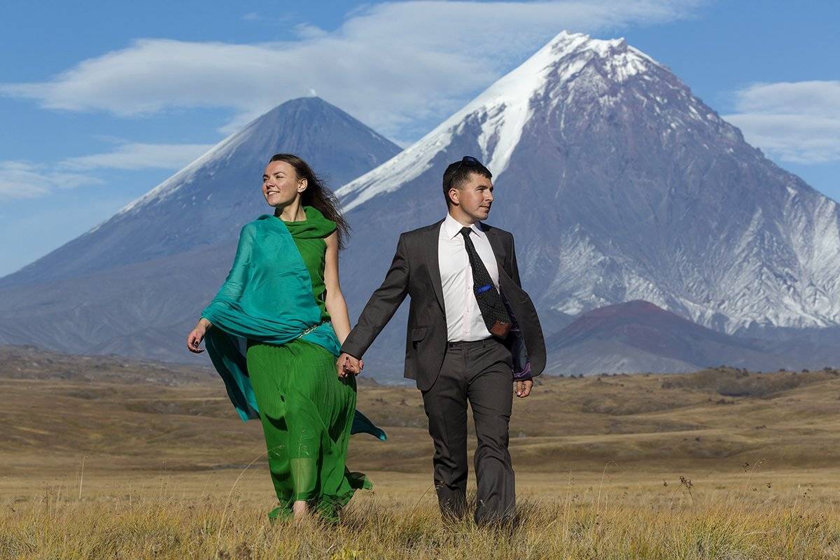 Вулкан, Долина, Камчатка, Небо, Облака, Осень, Денис Будьков