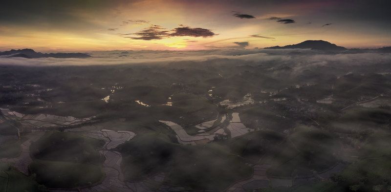 #mavicair #landscape Morning at Long coc tea hill фото превью
