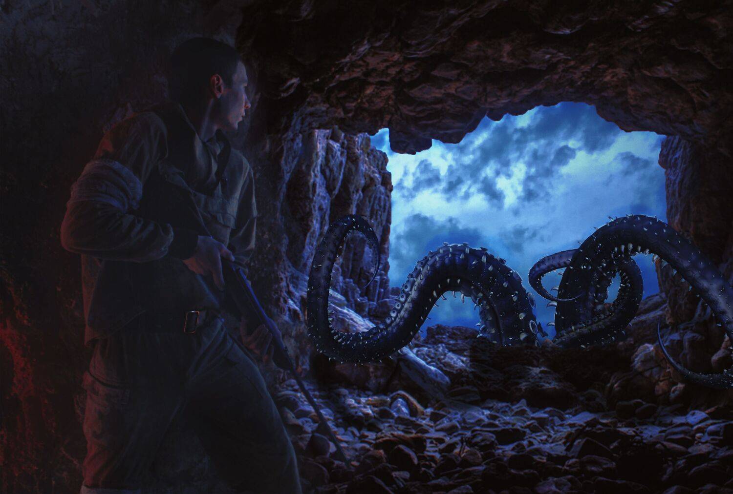 пещера, осьминог, Sergii Vidov