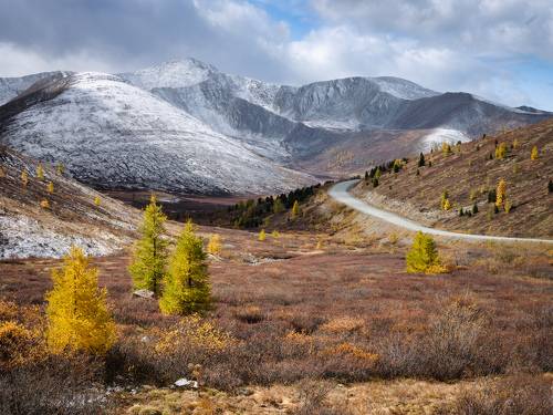 Первый снег в восточных Саянах...