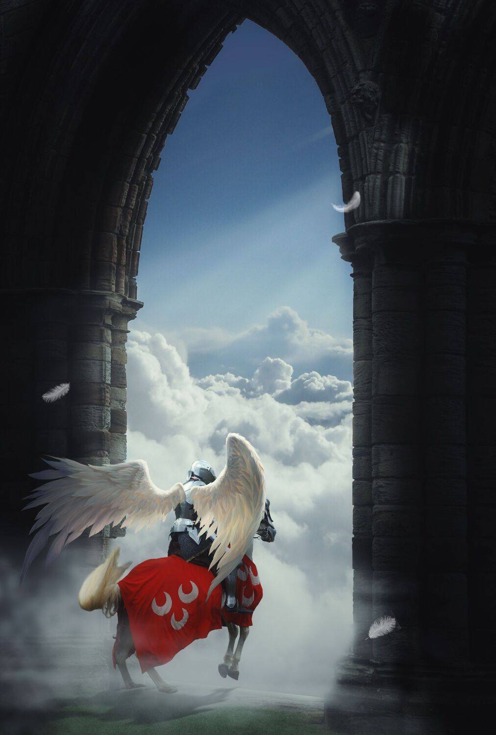облака, рыцарь, ангел, Sergii Vidov
