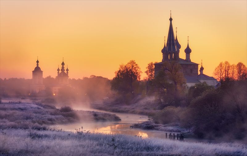 дунилово, река, осень, храм Зима близко... фото превью